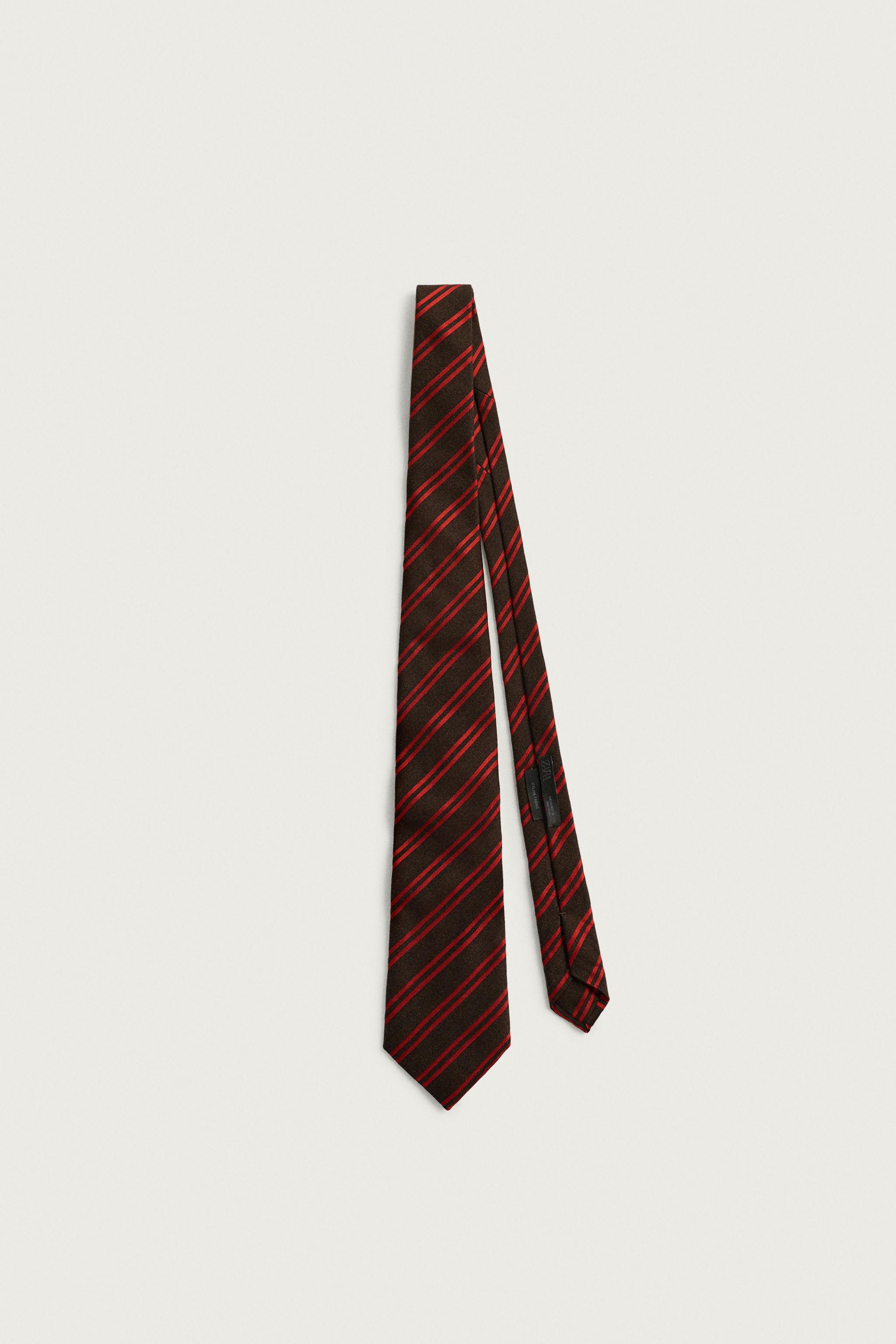 AARON LEVINE X ZARA WOOL-SILK STRIPED TIE